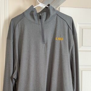 LSU Gray Quarter-Zip Men's Sweater